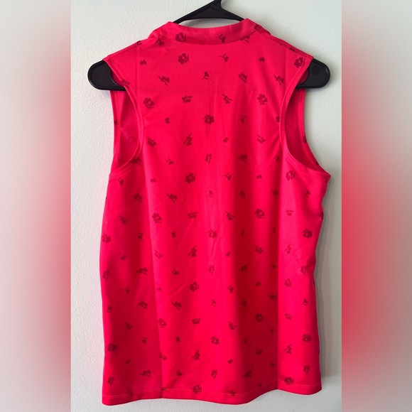 Nike Dri-Fit Slim Fit Athletic Floral Red Monochrome Sleeveless Shirt Tank. M. - Picture 12 of 17